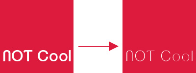 vergelijking tussen hoe we het logo willen in vergelijking met het werkelijke resultaat door het dichtslibben van de uitsparingen